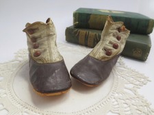 Antique High Button Black and White Leather Baby / Toddler Shoes