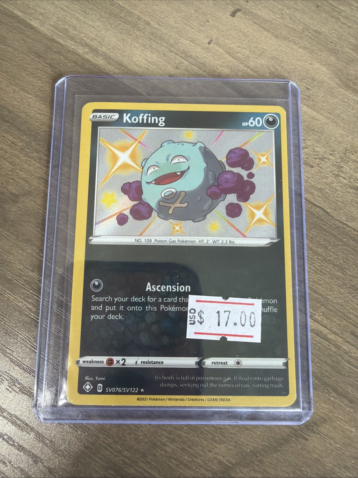 Koffing SV076/SV122 Shiny Rare Shining Fates Shiny Vault Pokemon Holo Near Mint