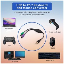 PS/2 to USB Adapter Cable 4-Pack for PC Keyboard