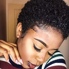 Short Afro Kinky Curly Wigs Human Hair Wig For Women Pixie Cut Wig Deep Wave