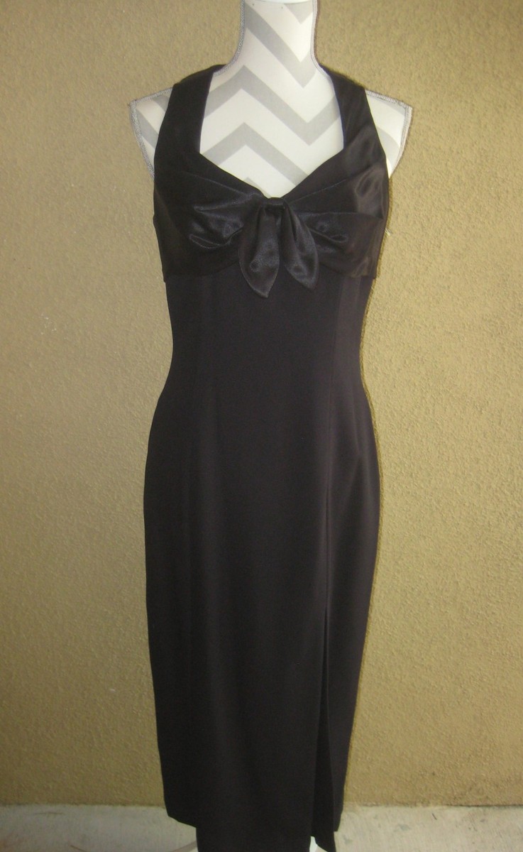 Vintage Donna Ricco w/tags black satin bodice sleeveless evening gown 10P |  eBay