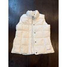 Eddie Bauer Premium Goose Down White Puffer Vest Women's Medium Jacket