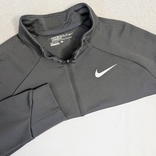 Nike Mens Dri-Fit Intensity Performance 1/4 Zip Pullover Sz Large Gray White