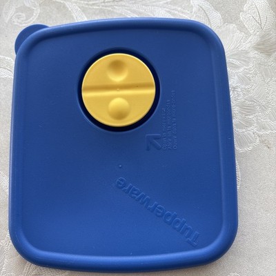 Tupperware Tupper Deckel Ersatzdeckel Warm Up Viereckig Blau