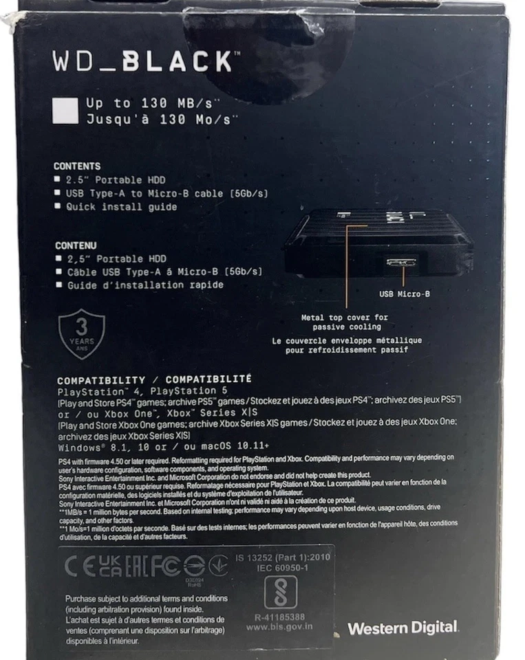 WD Black P10 5TB Portable External Game Hard Drive for PS4,PS5, XBOX, PC- SEALED - Image 2 of 2