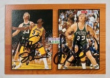1993-94 NBA Hoops Magic Johnson, Larry Bird on card AUTO Autograph #MB1 STAMPED 