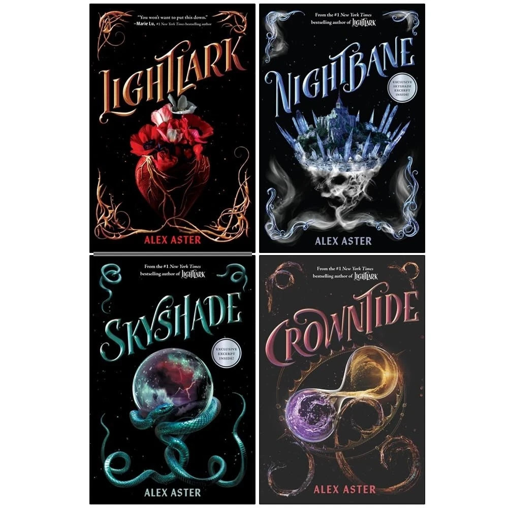 Lightlark Series By Alex Aster Sky 4 Books Collection Set Shade, Crowntide