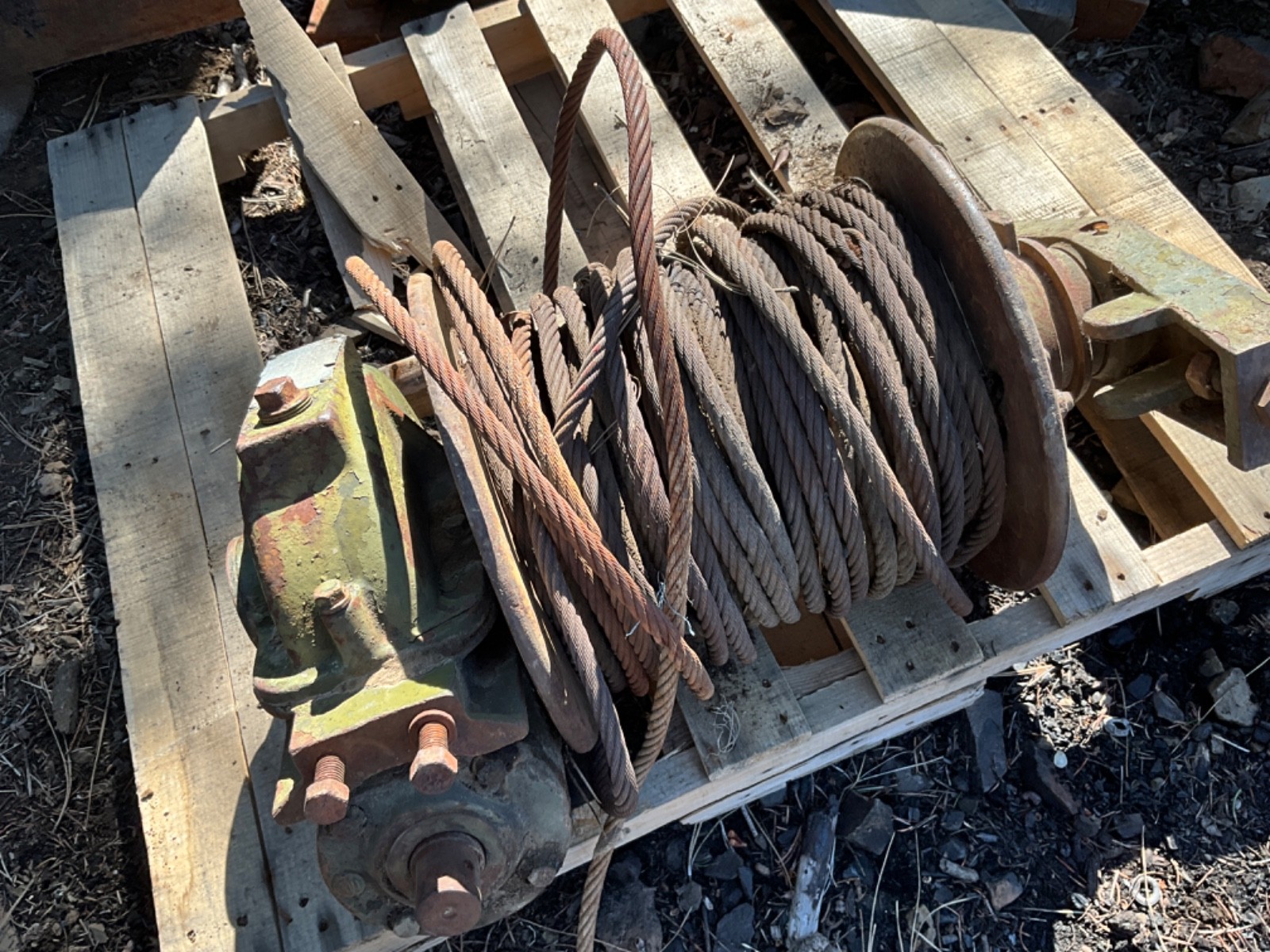 Military PTO Winch With Cable Brackets Gear powered Brake and Lock