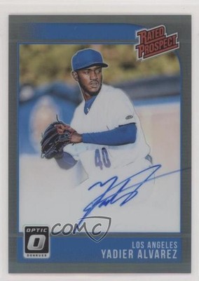 2018 Panini Donruss Optic Black Prizm 5/25 Yadier Alvarez #RPS-YA Auto fm0