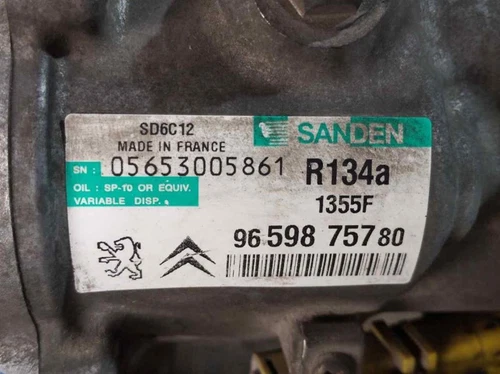 9659875780 Compresor Aire Acondicionado para PEUGEOT 207 Sport 208789 - Imagen 3 de 10