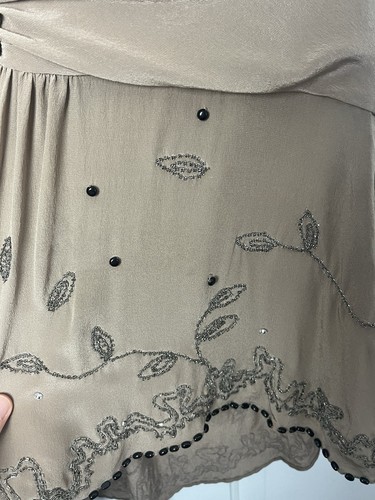 Vintage Ghost Silk Embellished Top UK 16 - Picture 5 of 10