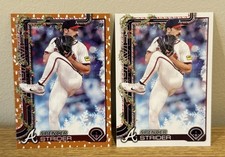 2025 Topps Holiday - Spencer Strider #H75 Gold Holiday Lights SP + Holiday Base