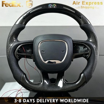 LED Carbon fiber  Steering Wheel For Dodge Charger Hellcat Jeep SRT8 2015+