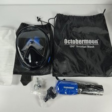 Octobermoon 180  Full Panoramic Snorkel Mask Anti-Fog Anti-Leak Black NEW