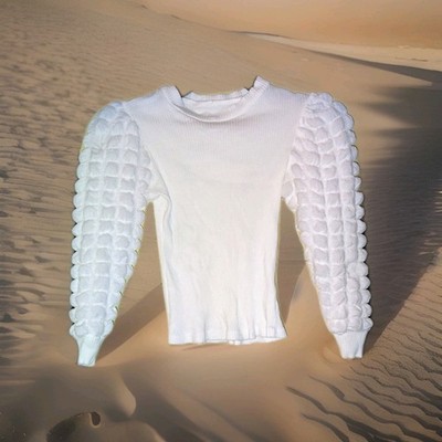White Kids Blouse. No Size But Can Fit A 2 To 3 Year Old Girl Child