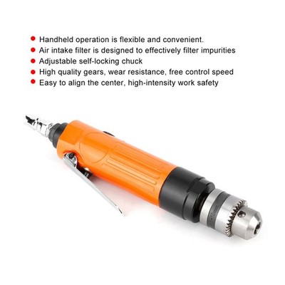 3/8in High Speed Straight Pneumatic Drill Machine With 1.5-10mm/0.06-0.4in C SET
