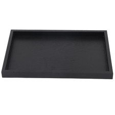Black Solid Wood Tray Rectangle Shape Food Serving Tray  Coffee Table