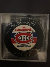 HENRI RICHARD MONTREAL CANADIENS HHOF AUTOGRAPHED PUCK