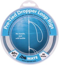 40 lb Pre-Tied Dropper Loop Rigs. Fishing Line Spool. Loops 18 Inches Apart w...