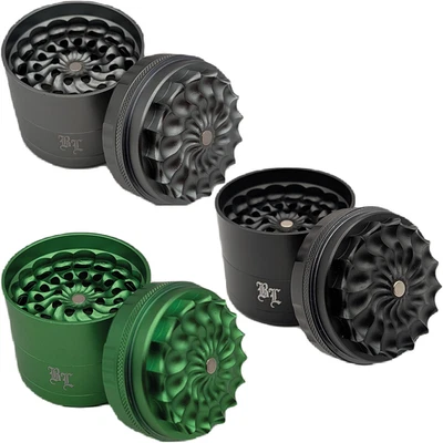 CHAMP HIGH Black Leaf Zahnloser Grinder 5tlg. CNC 62mm Aluminium Flower Shredder mit Sieb