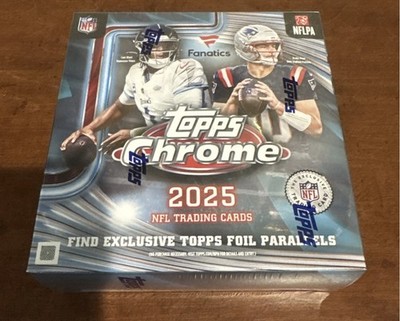 2025 Topps Chrome NFL Football Sealed FANATICS EXCLUSIVE Mega Box In Hand