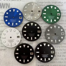 28.5mm Sun Pattern Watch Dial Blue Green Luminous Fit Nh35 Nh36 4R/7S Movement