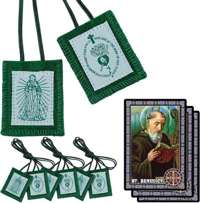 Scapulars Catholic3 Pack Green Scapular Of Immaculate Heart of Mary Green Esc...