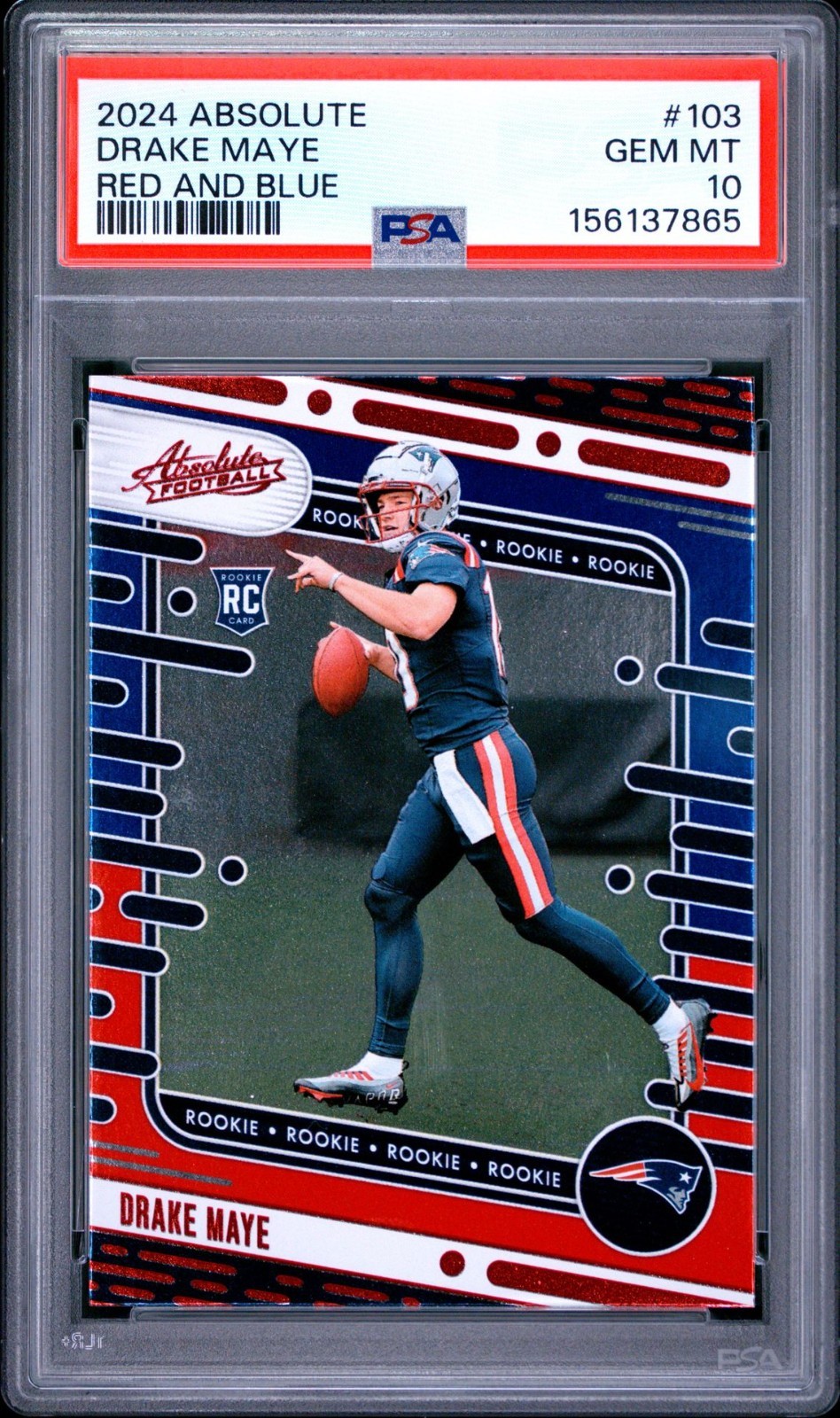 Drake Maye Panini Absolute #103 Blue