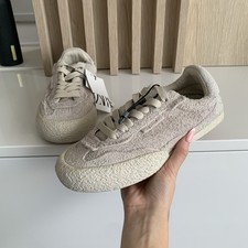 Sneakers Zara X Kaia Gerber pelle scamosciata beige taglia UK 3 rare edizione limitata