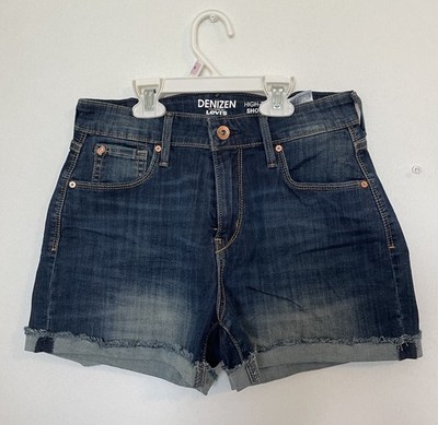 DENIZEN from Levi's Women's High-Rise Dark Wash Denim Shorts Size 2 W26