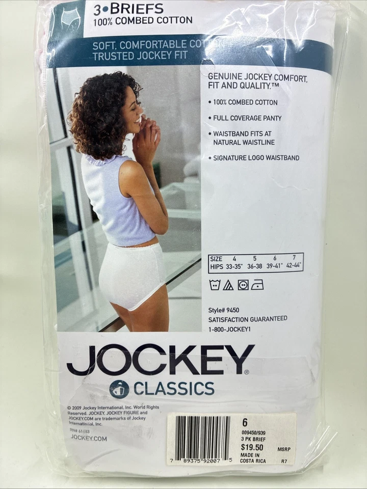 Jockey Classics 3 Calzoncillos Bragas Ropa Interior 9450 Talla 6 Rosa, Azul, Lunares 2009 Foto 4 de 4