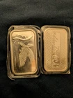 2 X I OZ SILVERTOWNE MINT SILVER INGOTS .99 FINE BRAND NEW IN PLASTIC FLIPS BID