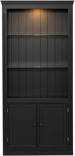 78.75" Tall 4-Tier Bookcase Display Cabinet with 5-Color LED