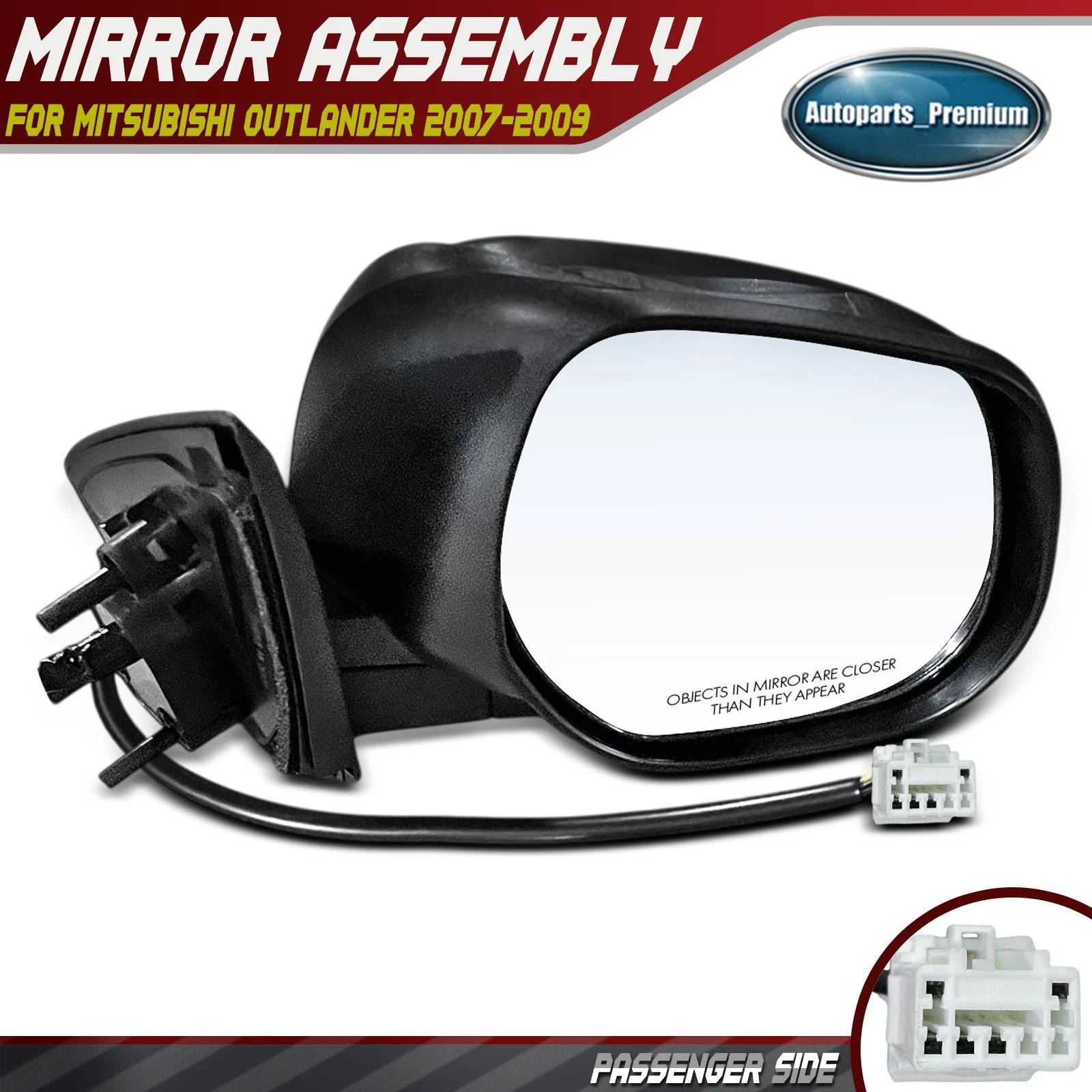 Passenger Side Power Mirror with Power Folding Heated for Mitsubishi Outlander