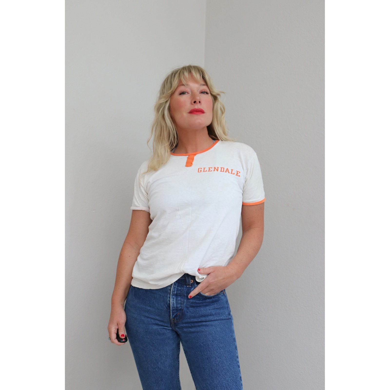 1960's Vintage Champion Distressed Glendale Ringer T-shirt Women's SM MD Mens XS image 8