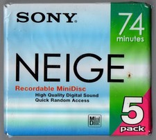Sealed 5-Pack Sony MiniDiscs Neige 74mins NEW b - PLEASE NOTE 