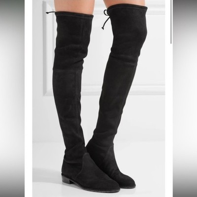 Stuart Weitzman black lowland suede over the knee boots Size 6