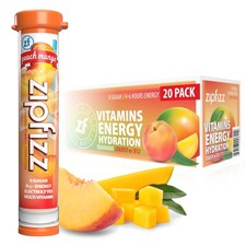Zipfizz Daily Energy Drink Powder, Peach 0.39 Ounce Pack of 20 , Mango