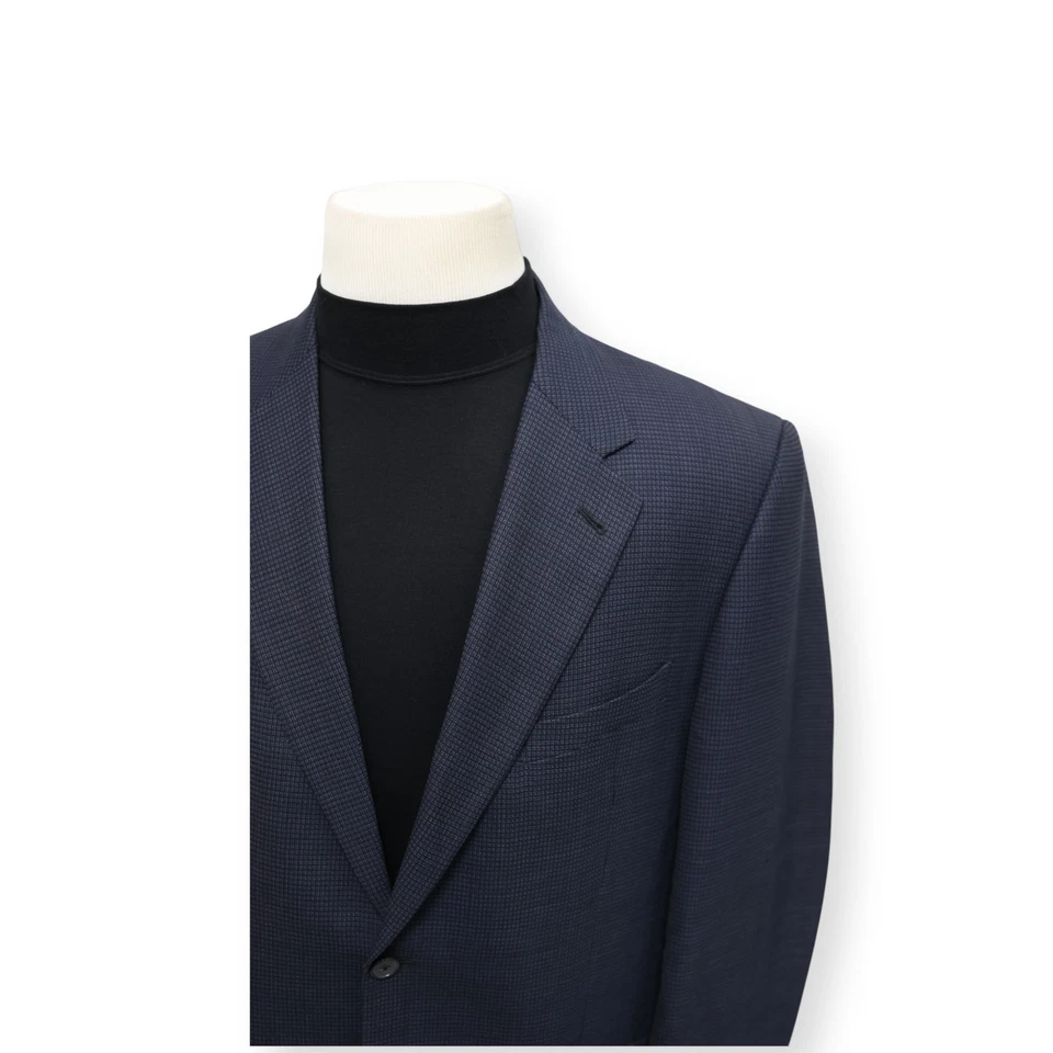 JOSEPH ABBOUD mens blue patterned 100% WOOL sport coat suit jacket blazer 42 R - Image 3 of 4