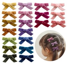 Velvet Bows for Baby Girls, 20pcs Boutique Tiny Baby Hair Clips, Fully Lined ...