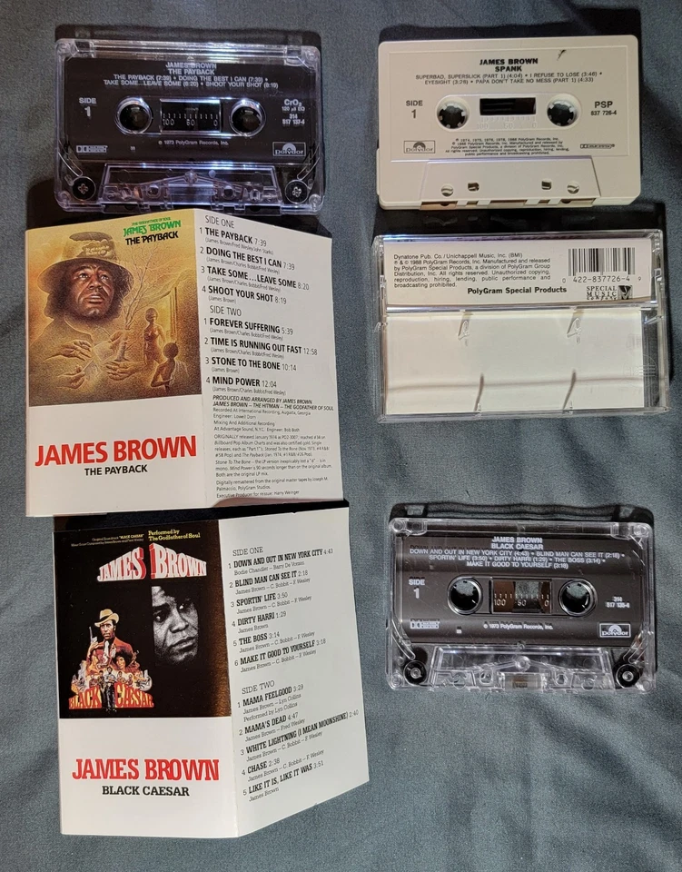 James Brown Cassette Lot 6 Funk Soul The Payback Black Caesar Apollo Motherlode Foto 2 de 3