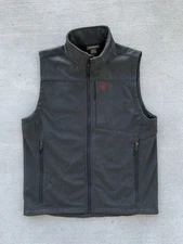 Ariat Softshell Vest USA American Flag Embroidered Full Zip Men’s Medium Grey