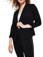 Bar III Womens Petites Sit Seprate Work Wear Open-Front Blazer Black Size PS