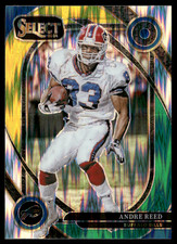 Andre Reed 2024 Panini Select Prizm Green Yellow Shock #205 Legend Buffalo Bills