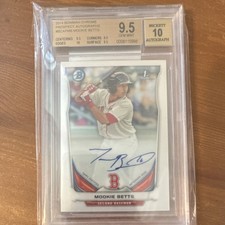2014 Bowman Chrome Prospect Autographs Mookie Betts BGS 9.5 Rookie Red Sox