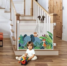 Homeal Retractable Baby Gate “Zoo” Design 55”
