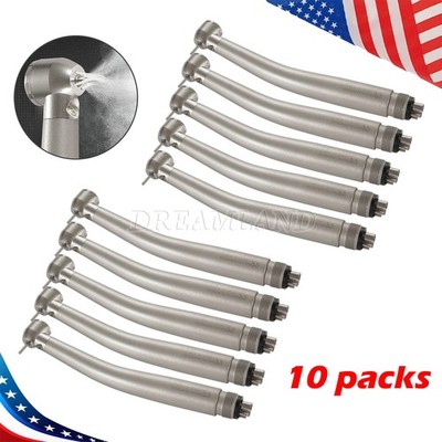 1-10 Dental LED Handpiece High Speed 4H E-Generator 4water Spray Ceramic Bearing
