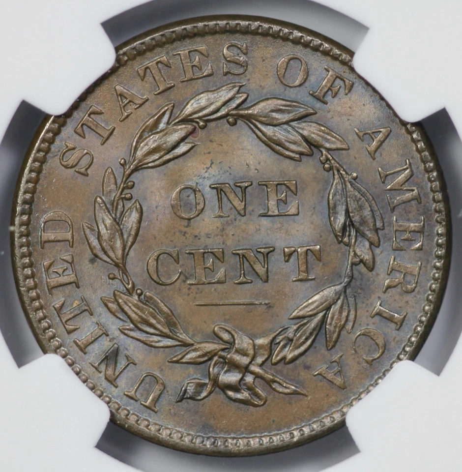 1837 Coronet Head 1c Large Cent NGC MS 63 BN CAC Approved Brown - Image 3 of 4