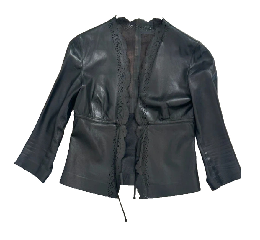 2000's Gucci by Tom Ford lasercut black leather jacket | eBay