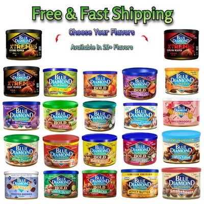 Blue Diamond Almonds Sweet Snack Nuts perfect Size for Lunch(Select Your Flavor)